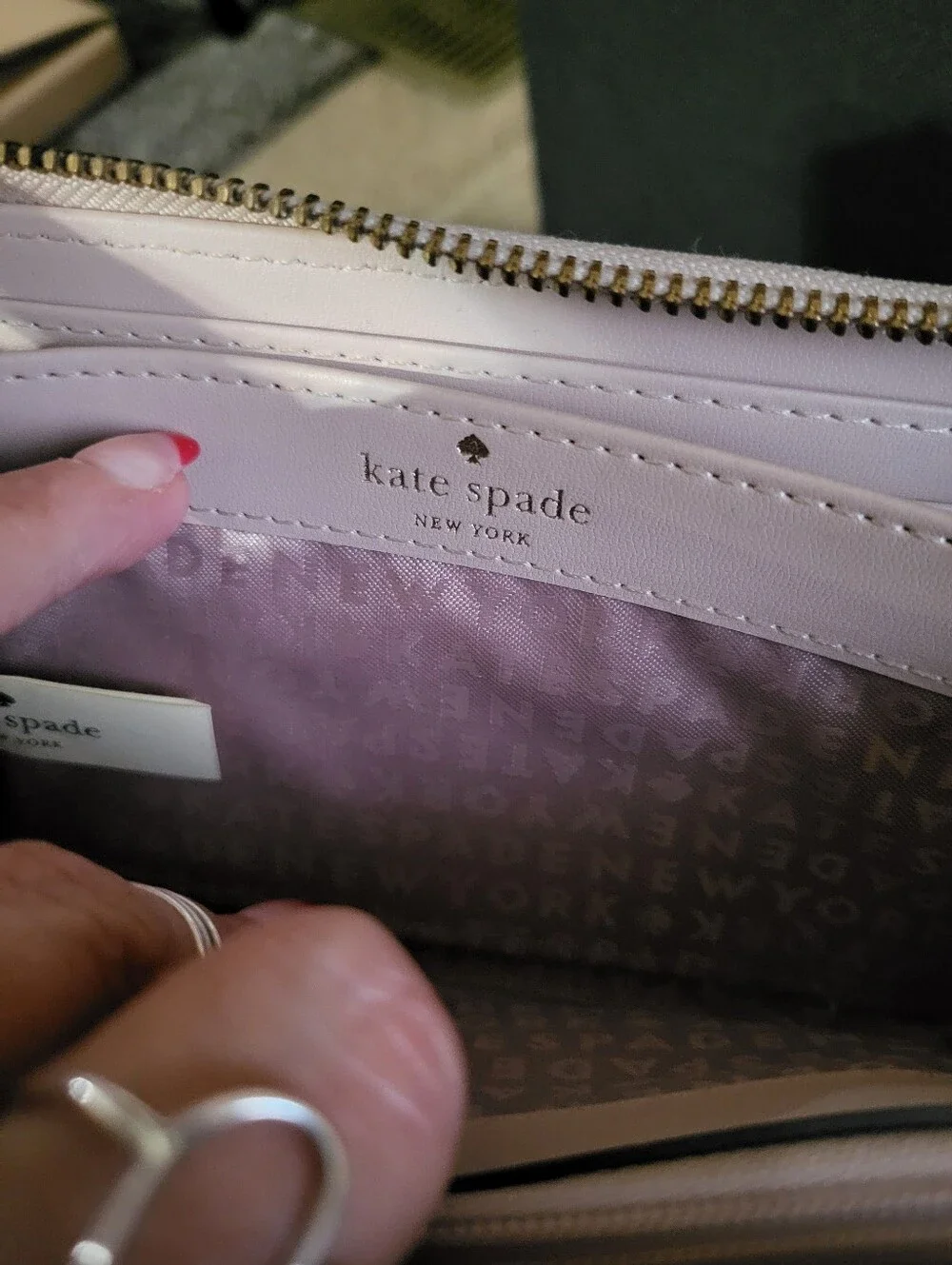 KATE SPADE POWDER PINK ZIP LEATHER WALLET VINTAGE